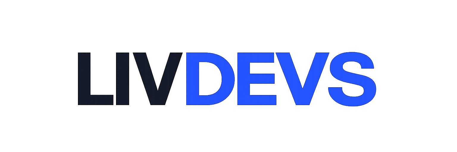 livdevs logo design on transparent background